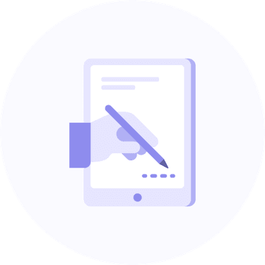 Signing a contract icon.
